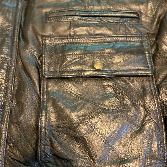 Vintage 80s Men’s Patchwork Genuine Leather  Jacket With Patches Size XL - Picture 10 of 13